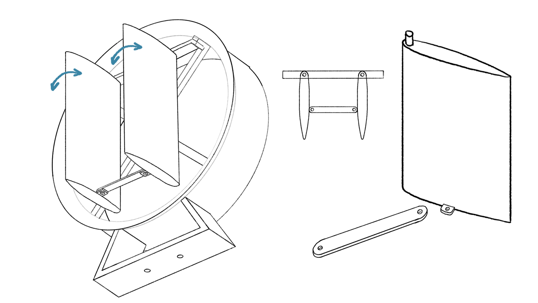 Original propulsion and rudder CAD development drawing