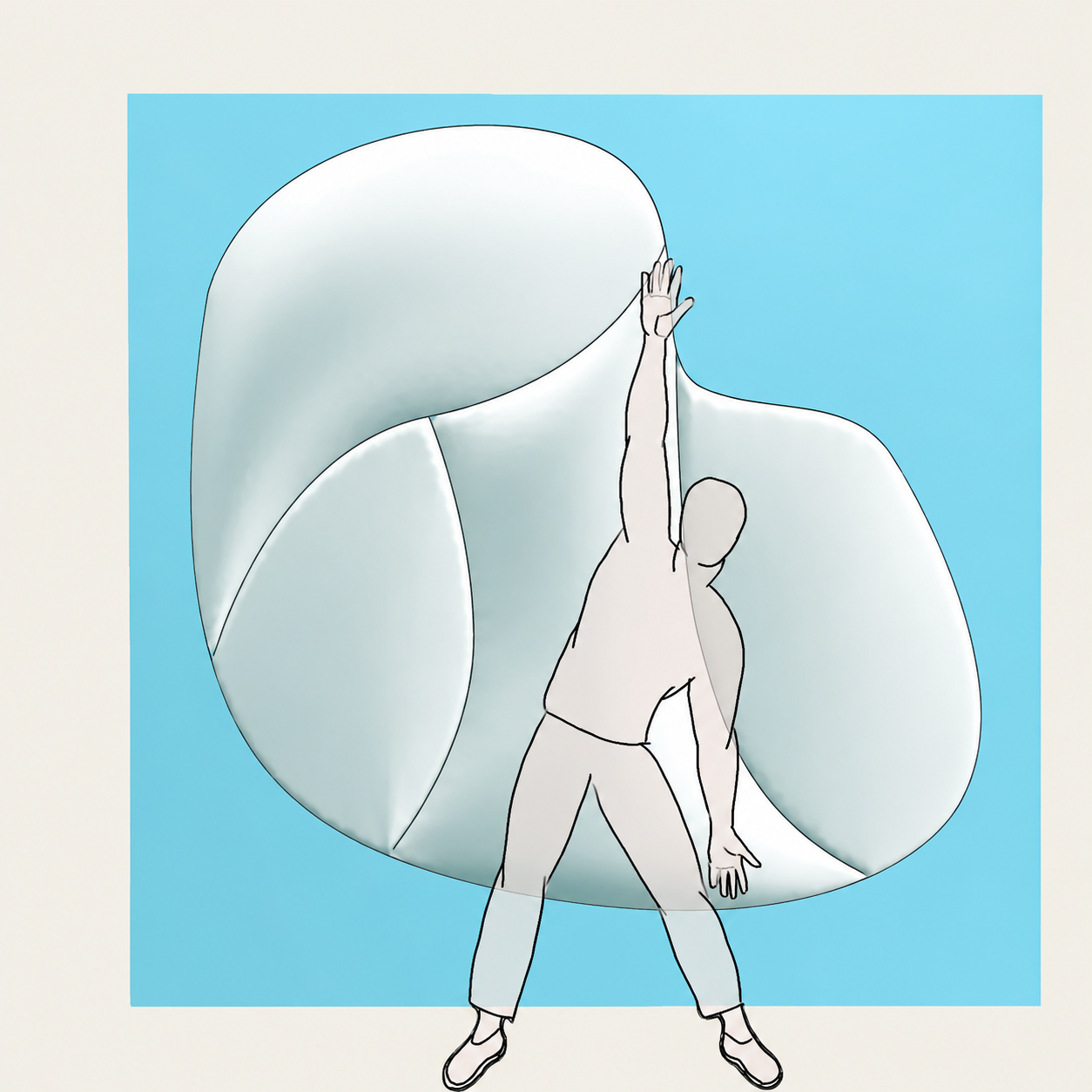 A person using the wall form for a supported lateral stretch